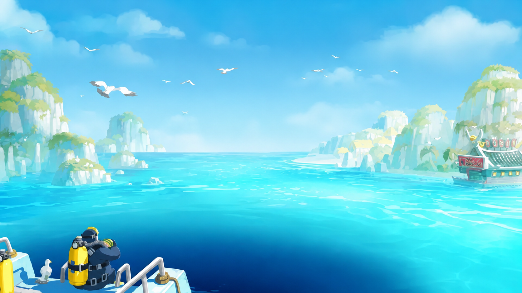 蓝洞海面场景